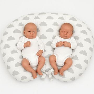 shumee Blazina za hranjenje dvojčkov + snemljiva prevleka - sivi oblaki
