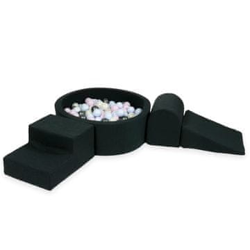 shumee Penasto igrišče z okroglim bazenom 90x30 grafit + 200 žog: biserno roza, biserno modra, kovinski grafit, opalescentno