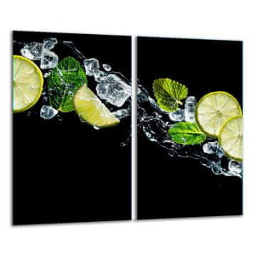 shumee Steklena deska za sekanje 2x 30x52 sadje