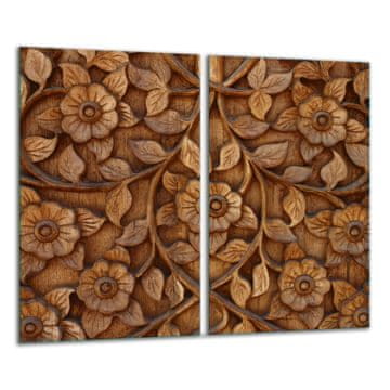 shumee Steklena deska za rezanje 2x 30x52 Les