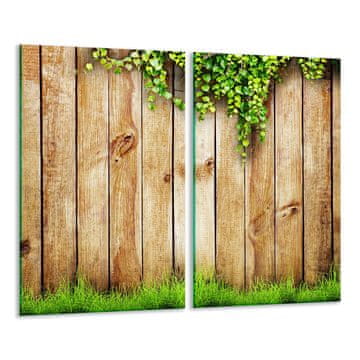 shumee Steklena deska za rezanje 2x 30x52 Les