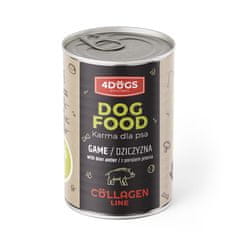 4DOGS Hrana Collagen Line - z rogovjem in divjačino 400 g - 10+2 gratis