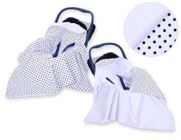 shumee Velika otroška pregrinjala za nosilni sedež vozička, dvostranska - črne pike na beli podlagi