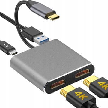 shumee USB C HDMI USB PD HUB ADAPTER RAZDELILNI 1 PRIKLJUČEK -> 2 MONITORJA