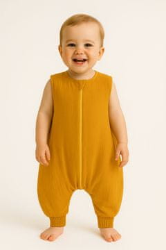 shumee Muslin spalna vreča za otroke z nogicami XL 2-4 leta poletje TOG 1.0 - gorčica