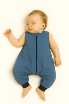 shumee Muslin spalna vreča za otroke z nogicami L 9-24 mesecev poletje TOG 1.0 - umazano modra