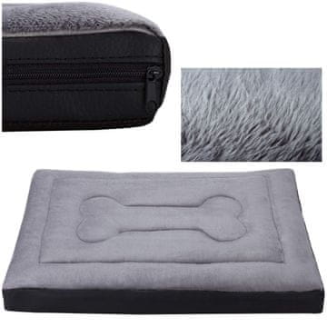 shumee Welsti ležišče za pse, sivo krzno, kost, L 100x70 wigofil