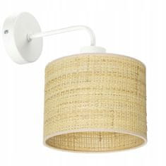 moonlight KOVINSKA LED STENSKA SVETILKA Z RATANOM, SENČNIKOM E27, POLJSKA BOHO SVETILKA