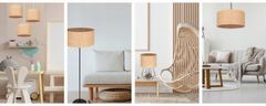 moonlight KOVINSKA LED STENSKA SVETILKA Z RATANOM, SENČNIKOM E27, POLJSKA BOHO SVETILKA