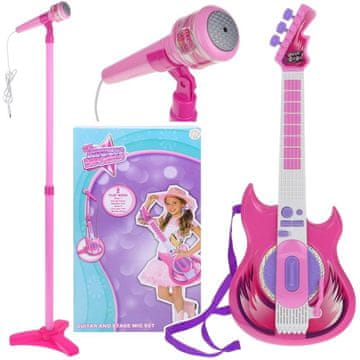 shumee Električna kitara z mikrofonom za otroške karaoke komplete, stojalo za instrument