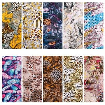 shumee 10x FOLIJA ZA PRENOS 10cmx4cm KOMPLET LEOPARDJIH PIK IN ZEBRINIH PERJEV