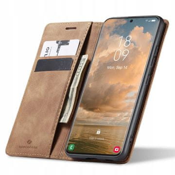 shumee Denarnica SC za Galaxy S21 Ultra svetlo rjava