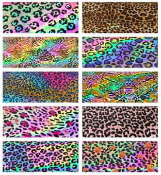shumee FOLIJA ZA PRENOS 10 cm x 4 cm KOMPLET LEOPARDOV 10 kosov