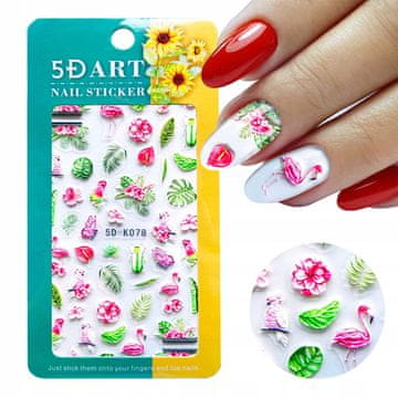 shumee 5D nalepke za nohte s tropskimi vzorci