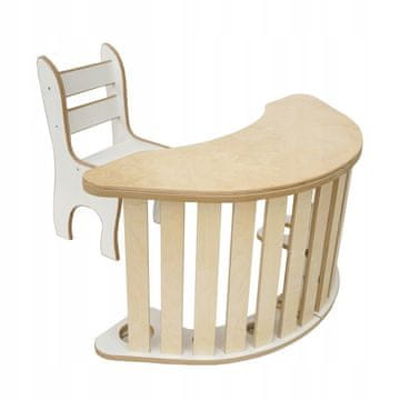 shumee Montessori leseni gugalnik L zložljiv pisarniški stol masiven lak PL