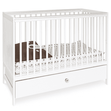 shumee Lesena otroška postelja 2 v 1 s predalom + kavč - 120 x 60 cm bela