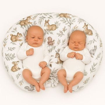 shumee Dvojna blazina za hranjenje + snemljiva prevleka - gozdna oliva