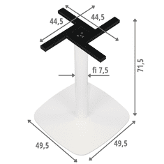 STEMA Belo podnožje mize SH-3050-3/Š 49,5x49,5 cm