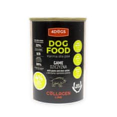 4DOGS Hrana Collagen Line - z rogovjem in divjačino 400 g - 10+2 gratis