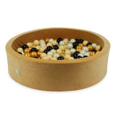 shumee Suhi bazen 110x30 Velvet Soft Carmel s 400 kroglami: bež, svetlo zlata, zlata, črna