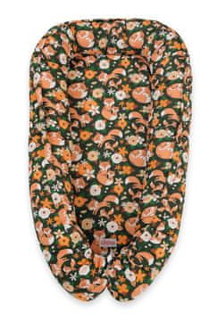 shumee Otroški kokon, obojestranski, stajica, previjalnik, Premium BOBONO - lisičja družina na zelenici