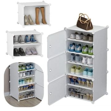 shumee Omara za čevlje, obutev, modularna garderobna omara, organizator polic s 6 policami