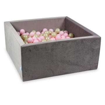 shumee Suha žogica 400 kosov 90x90x40 Velvet lila: svetlo zlata, svetlo roza