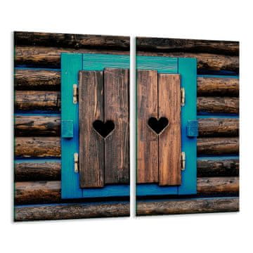 shumee Steklena deska za rezanje 2x 30x52 Les