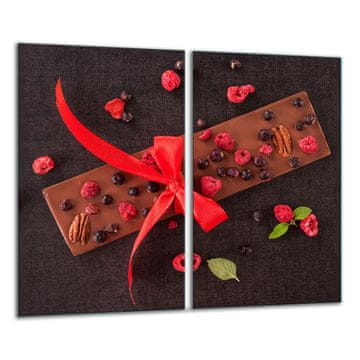 shumee Steklena deska za sekanje 2x 30x52 okolada