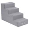 shumee Welsti pasje stopnice 40 cm s 4 stopnicami iz sivega velveta