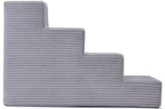 shumee Welsti pasje stopnice 40 cm s 4 stopnicami iz sivega velveta