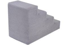 shumee Welsti pasje stopnice 40 cm s 4 stopnicami iz sivega velveta