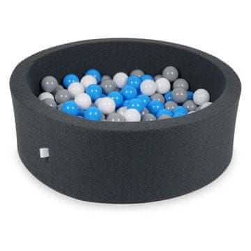 shumee Suhi bazen 90x30cm grafit z 200 kroglami: modra, bela, siva