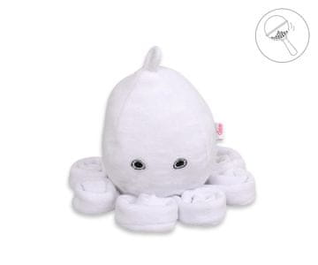 shumee Otroška ljubkovalna otroška hobotnica z ropotuljico - bela