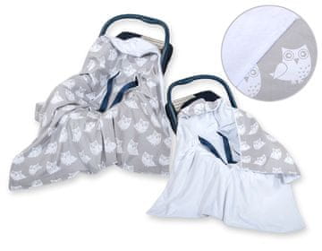 shumee Velika otroška pregrinjala za nosilni sedež vozička, dvostranska - Grey Owls