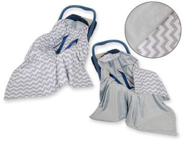 shumee Velika otroška pregrinjala za nosilni sedež vozička, dvostranska - Chevron siva