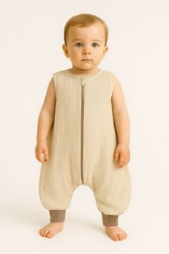 shumee Muslin spalna vreča za otroke z nogicami XL 2-4 leta poletje TOG 1.0 - krem