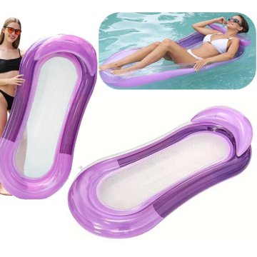 shumee Napihljiva vzmetnica za plavanje, ležalnik, fotelj z naslonjalom za vodo, mrežasta, 160x70 cm, vijolična