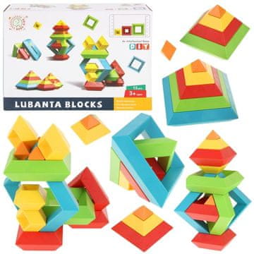 Nobo Kids Lubanta kreativne gradbene kocke prostorske geometrijske figure 15 kosov.