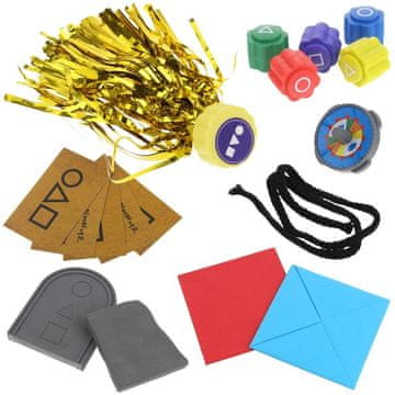 shumee Komplet 5 iger z lignji, letečim kamnom Gonggi, vrtečim se vrtavko, ovojnicami, kockami