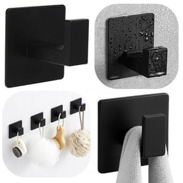 shumee Komplet 2 kopalniških stojal za brisače, stenski kavlji za brisače za kopalnico