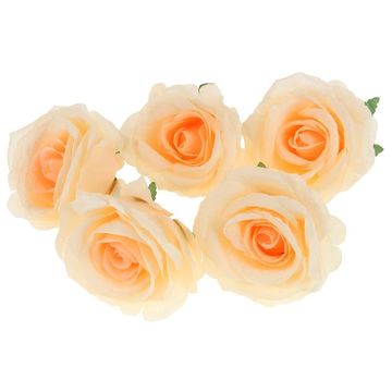 shumee Umetne rože vrtnic za dekoracijo 5 kosov - breskev