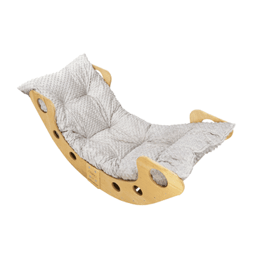 Skyline Leseni Montessori gugalnik z blazino XXL, velik za otroke, zložljiv ležalnik, PL