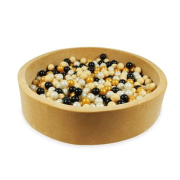 shumee Suhi bazen 130x30 Velvet Soft Carmel s 600 kroglicami: bež, svetlo zlata, zlata, črna