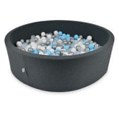 shumee Suhi bazen 130x40cm grafit s 700 kroglicami: svetlo modra, srebrna, prozorna, bela