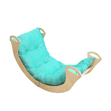 shumee Montessori lesena gugalnica z blazino za otroke, masivno lakirana poljska