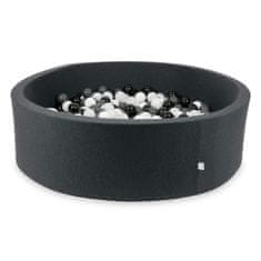 shumee Suhi grafitni bazen 130x40 s 700 žogicami: bela, grafitna, črna, bel pulover