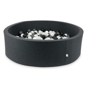 shumee Suhi grafitni bazen 130x40 s 700 žogicami: bela, grafitna, črna, bel pulover