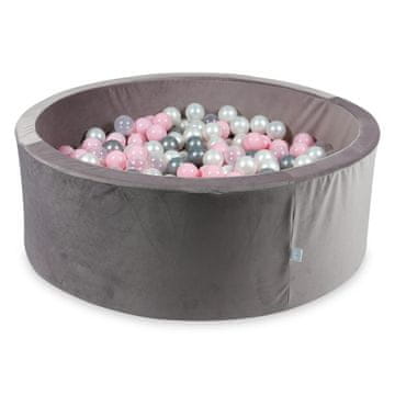 shumee Jama za suhe krogle 500 kosov 110x40 Velvet lila: biserna, prozorna, srebrna, svetlo roza