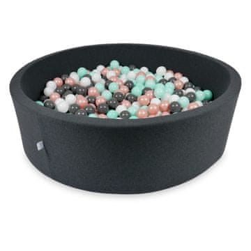 shumee Suhi bazen 130x40cm grafit s 700 kroglami: bela, roza zlato, svetlo mint, grafit